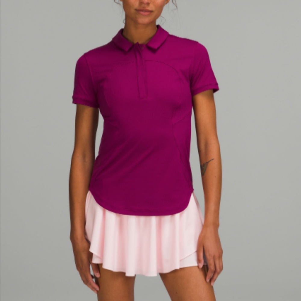 Lululemon magenta polo tennis & golf quick dry tee, size 6, excellent condition